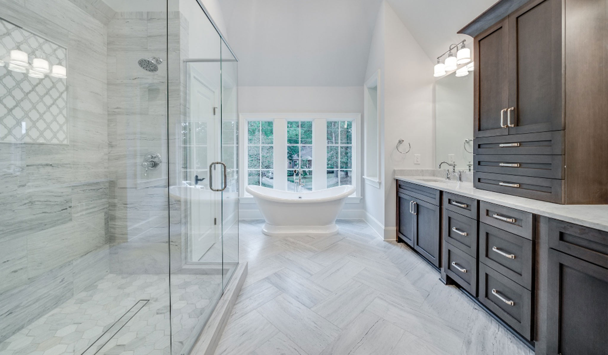 Timber cabinetry detail with integrated appliance panels
